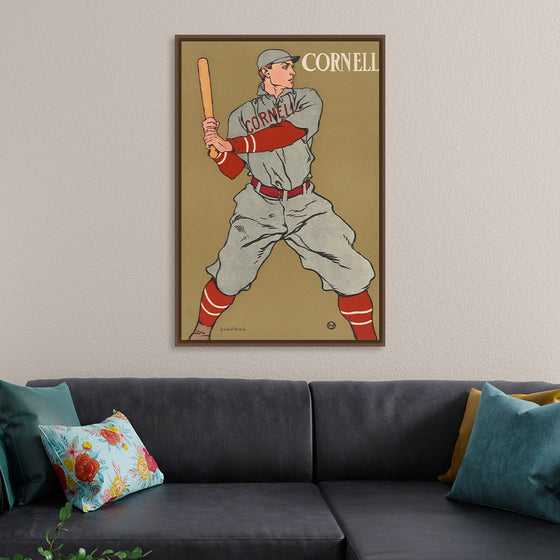 "Vintage Drawing of a Baseball Player Holding a Bat (1866-1925)", Edward Penfield