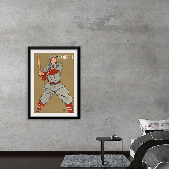 "Vintage Drawing of a Baseball Player Holding a Bat (1866-1925)", Edward Penfield