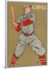 "Vintage Drawing of a Baseball Player Holding a Bat (1866-1925)", Edward Penfield