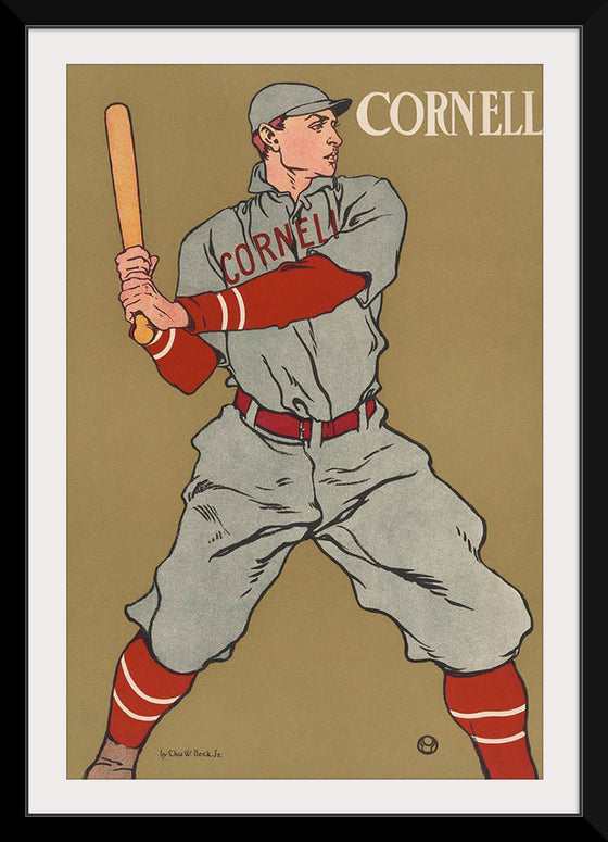 "Vintage Drawing of a Baseball Player Holding a Bat (1866-1925)", Edward Penfield