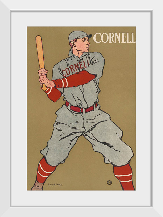 "Vintage Drawing of a Baseball Player Holding a Bat (1866-1925)", Edward Penfield