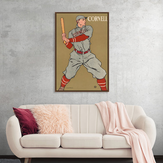 "Vintage Drawing of a Baseball Player Holding a Bat (1866-1925)", Edward Penfield