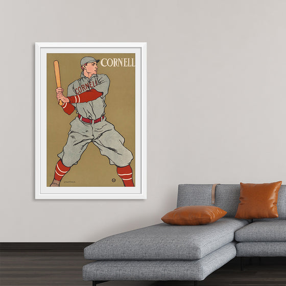 "Vintage Drawing of a Baseball Player Holding a Bat (1866-1925)", Edward Penfield