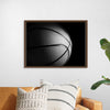 "Close Up of a Basketball in Black and White"