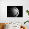 "Close Up of a Basketball in Black and White"