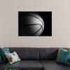 "Close Up of a Basketball in Black and White"