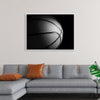 "Close Up of a Basketball in Black and White"