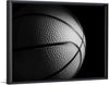 "Close Up of a Basketball in Black and White"