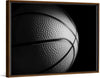 "Close Up of a Basketball in Black and White"