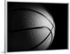 "Close Up of a Basketball in Black and White"