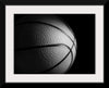 "Close Up of a Basketball in Black and White"