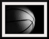 "Close Up of a Basketball in Black and White"