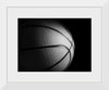 "Close Up of a Basketball in Black and White"