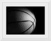 "Close Up of a Basketball in Black and White"