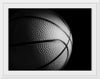 "Close Up of a Basketball in Black and White"