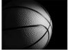 "Close Up of a Basketball in Black and White"