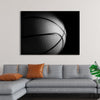 "Close Up of a Basketball in Black and White"