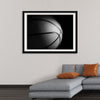 "Close Up of a Basketball in Black and White"