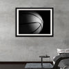 "Close Up of a Basketball in Black and White"