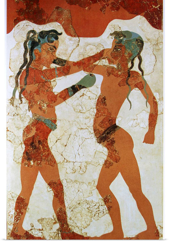 "Young boxers fresco, Akrotiri, Greece"