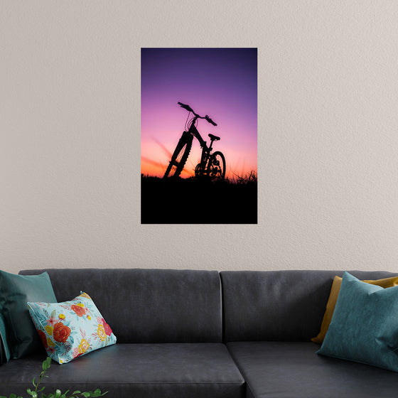 "Bicycle Against Purple Sky"