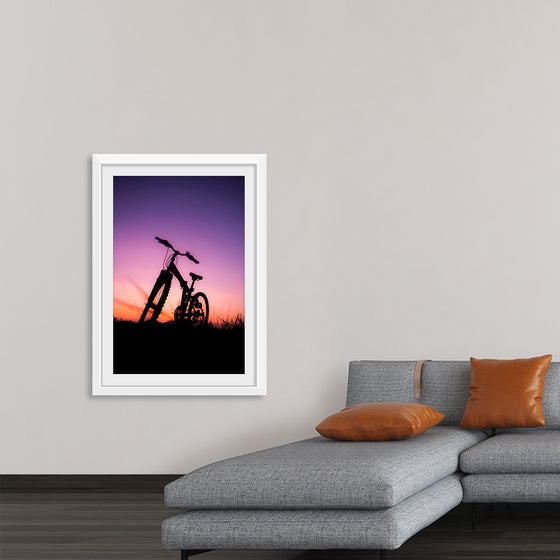 "Bicycle Against Purple Sky"