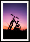 "Bicycle Against Purple Sky"