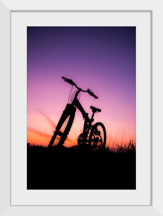 "Bicycle Against Purple Sky"