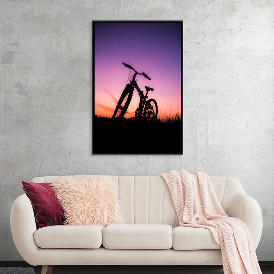 "Bicycle Against Purple Sky"