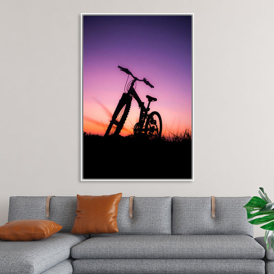 "Bicycle Against Purple Sky"