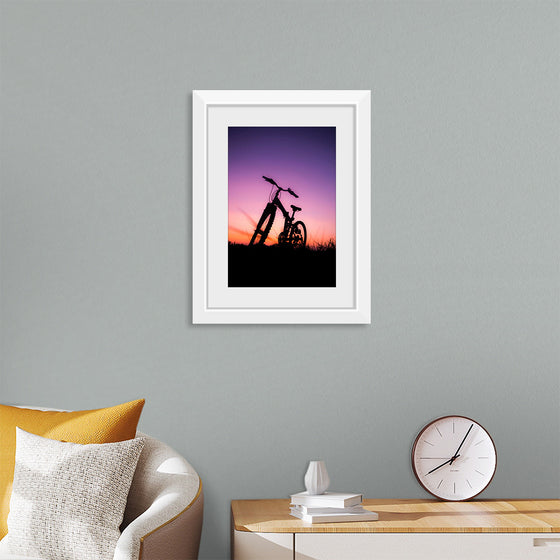 "Bicycle Against Purple Sky"