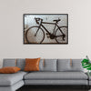 "Black Bicycle Against a White Wall"