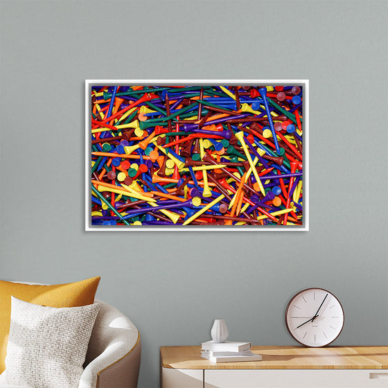 "Pile of Colorful Golf Tees"