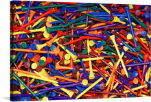  Dive into a world where simplicity meets vibrancy with our “Pile of Colorful Golf Tees” artwork. Each print captures the eclectic mix of radiant hues, showcasing a jumble of tees that seem to dance with vivacity. The meticulous arrangement offers an abstract yet familiar allure, making it a perfect piece to spark conversation and brighten any space. Whether you’re a golf enthusiast or an art lover, this piece promises to be a delightful addition to your collection.