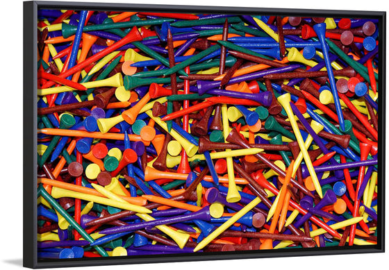 "Pile of Colorful Golf Tees"