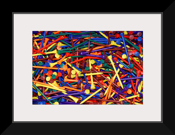 "Pile of Colorful Golf Tees"