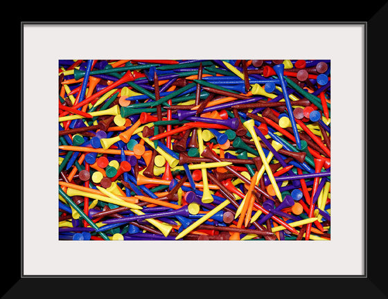 "Pile of Colorful Golf Tees"