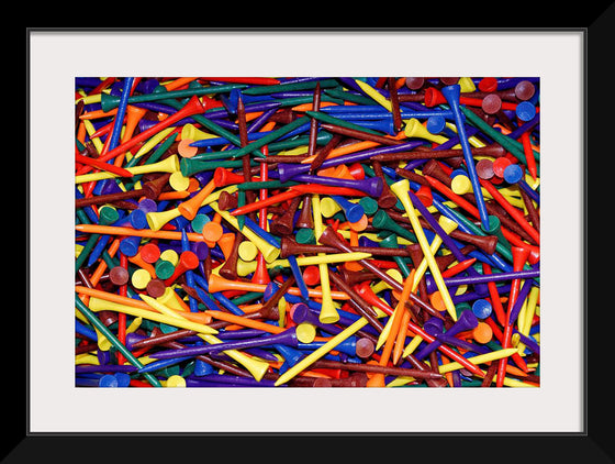 "Pile of Colorful Golf Tees"