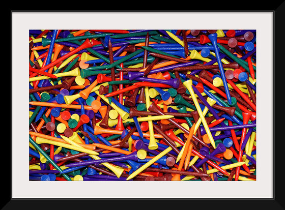 "Pile of Colorful Golf Tees"