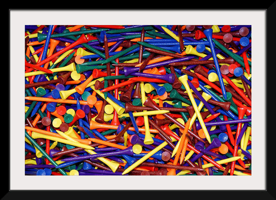 "Pile of Colorful Golf Tees"