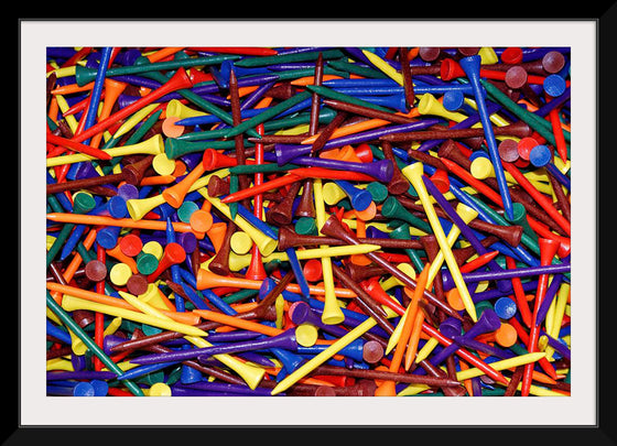 "Pile of Colorful Golf Tees"