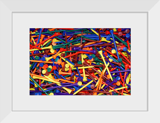 "Pile of Colorful Golf Tees"