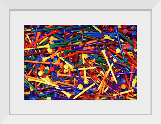 "Pile of Colorful Golf Tees"