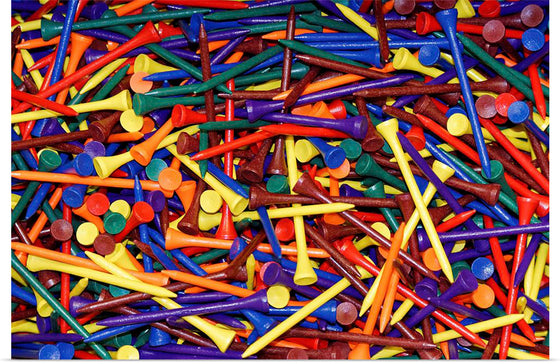 "Pile of Colorful Golf Tees"