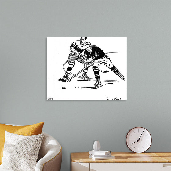 "Two Men Playing Hockey", Pearson Scott Foresman