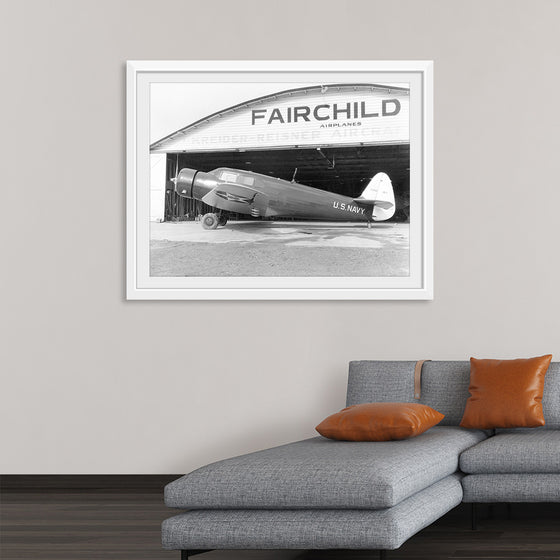 "Fairchild JK-1 Outside Fairchild Airplanes Hangar (1937)"