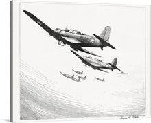  Step into the cockpit of history with George C. Ashley’s masterful print, “U.S.N. Scout Bombers (1943).” Against an abstract sky, five U.S. Navy bombers slice through the air like silver falcons. Their wings bear the weight of freedom, their engines a symphony of courage. Each etched detail—the cockpit, the star insignia—speaks of engineering excellence and unwavering resolve. 