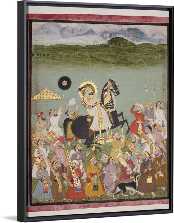 "Maharana Sangram Singh of Mewar out Hunting on his Horse, Jambudvipa"