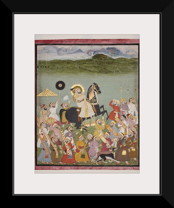 "Maharana Sangram Singh of Mewar out Hunting on his Horse, Jambudvipa"