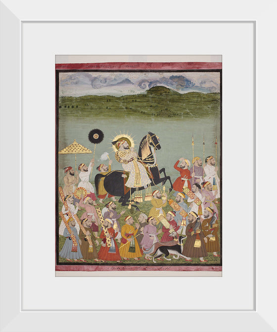 "Maharana Sangram Singh of Mewar out Hunting on his Horse, Jambudvipa"